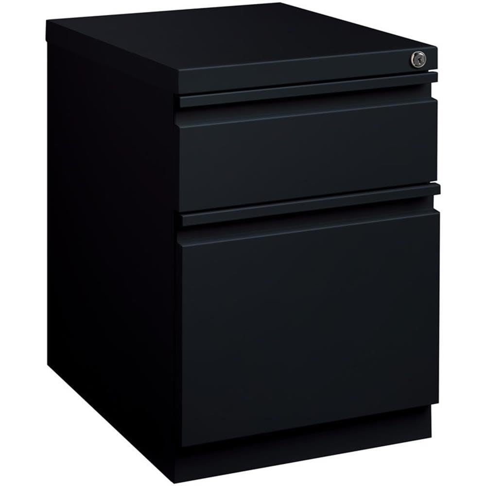 2-Drawer Mobile File Cabinet with Locking Wheels - Black Office Organizer for Home & Workspace Storage