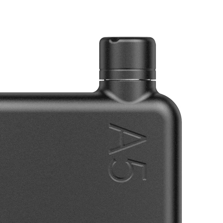 Stainless Steel Memobottle with Black Lid - Eco-Friendly Reusable Water Bottle for Travel, Gym, Office & Outdoor Activities