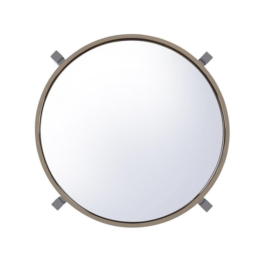 BOWERY HILL Modern Round Side Table with Gold Metal Edge - Perfect for Living Room, Bedroom or Office Accent Table