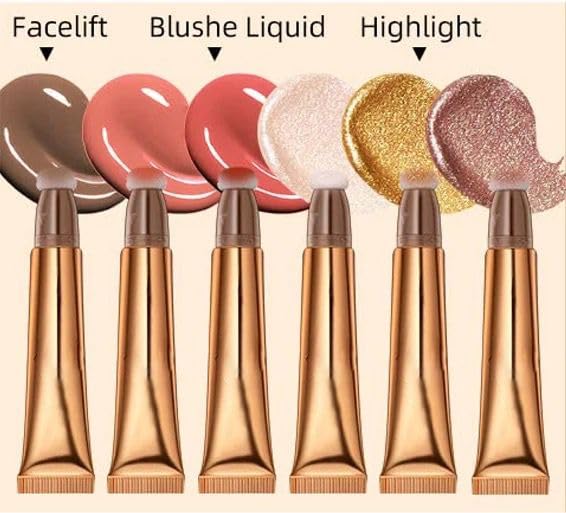 My Colors Liquid Highlighter Stick with Cushion Applicator - Soft Touch Long Lasting Natural Matte Finish - Silky Cream Face Highlighter & Contour Bronzer Stick for Everyday Glow & Night Out Makeup | Perfect for Highlighting Cheekbones, Nose Bridge & Cupid's Bow
