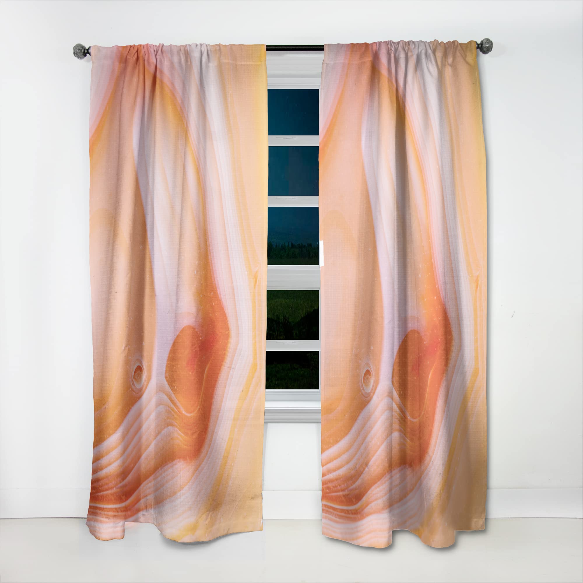DesignQ Thermal Insulated Curtains - Mineral Orange Agate Pattern - Single Panel 52x90 Inches - Blackout Drapes for Bedroom & Living Room - Energy Saving & Noise Reducing for Home Decor
