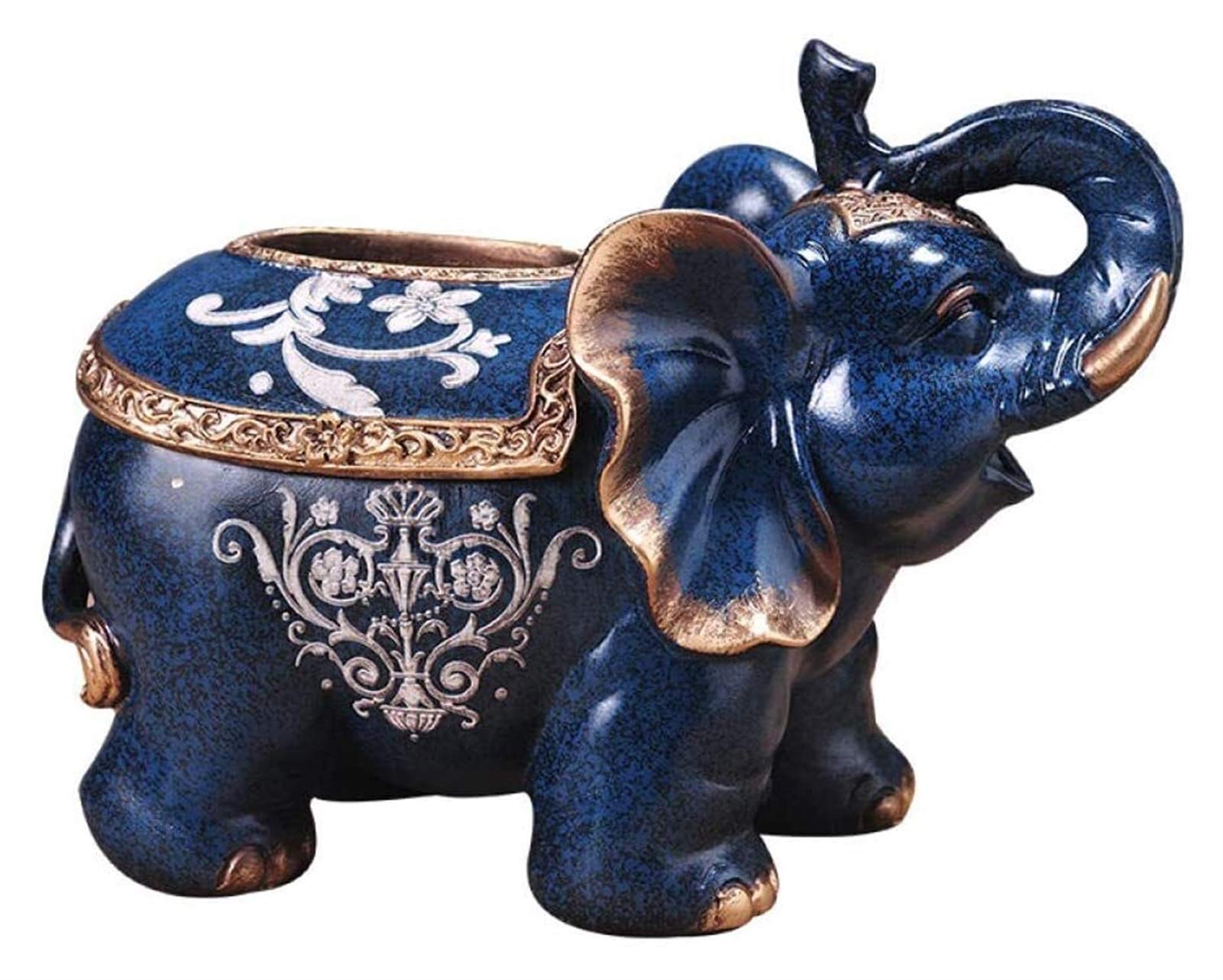 Zhangzz Elephant Statue Tissue Box & Fruit Bowl Set - Handcrafted Home Decor Sculpture for Living Room, Coffee Table Storage Tray - Perfect for Modern Home Decor, Gift Idea & Feng Shui Decorations