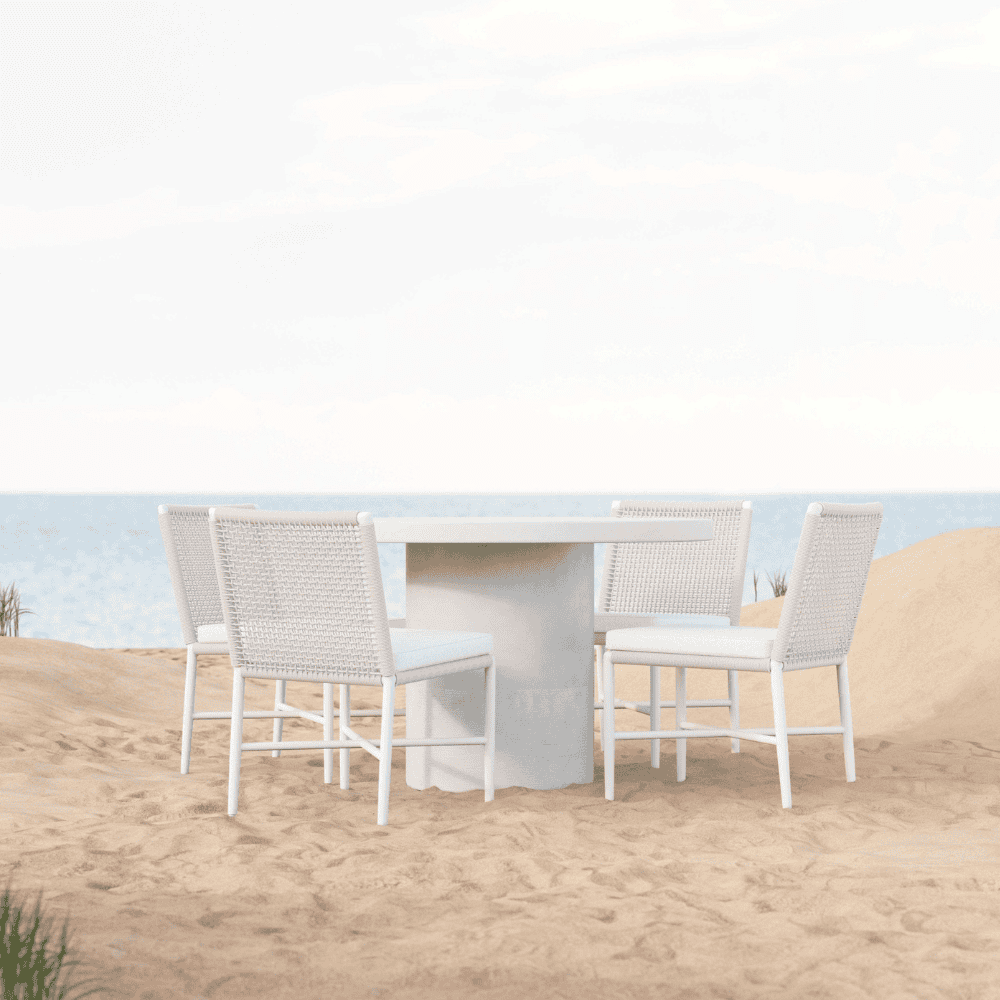 Big Sur Round Outdoor Dining Table - Weather-Resistant Patio Table for Backyard, Garden, and Poolside Gatherings - Perfect for Al Fresco Dining and Entertaining