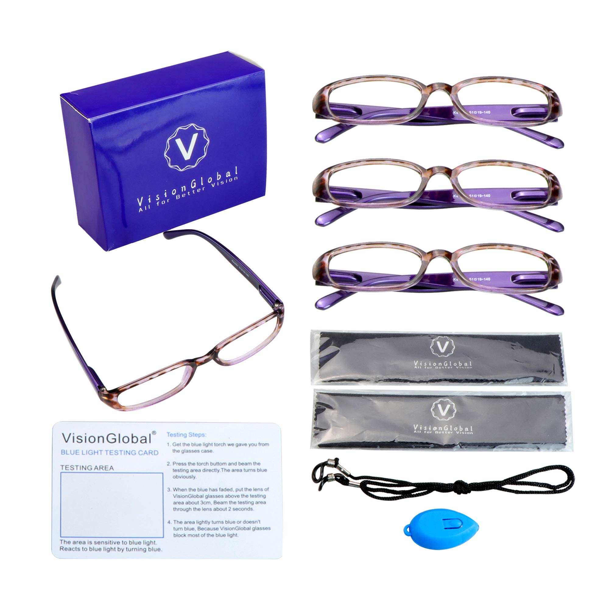 LifeArt 4 Pairs Reading Glasses with Blue Light Blocking - Anti-Eye Strain Computer Glasses for Men & Women - Perfect for Office Work, Gaming & Screen Time