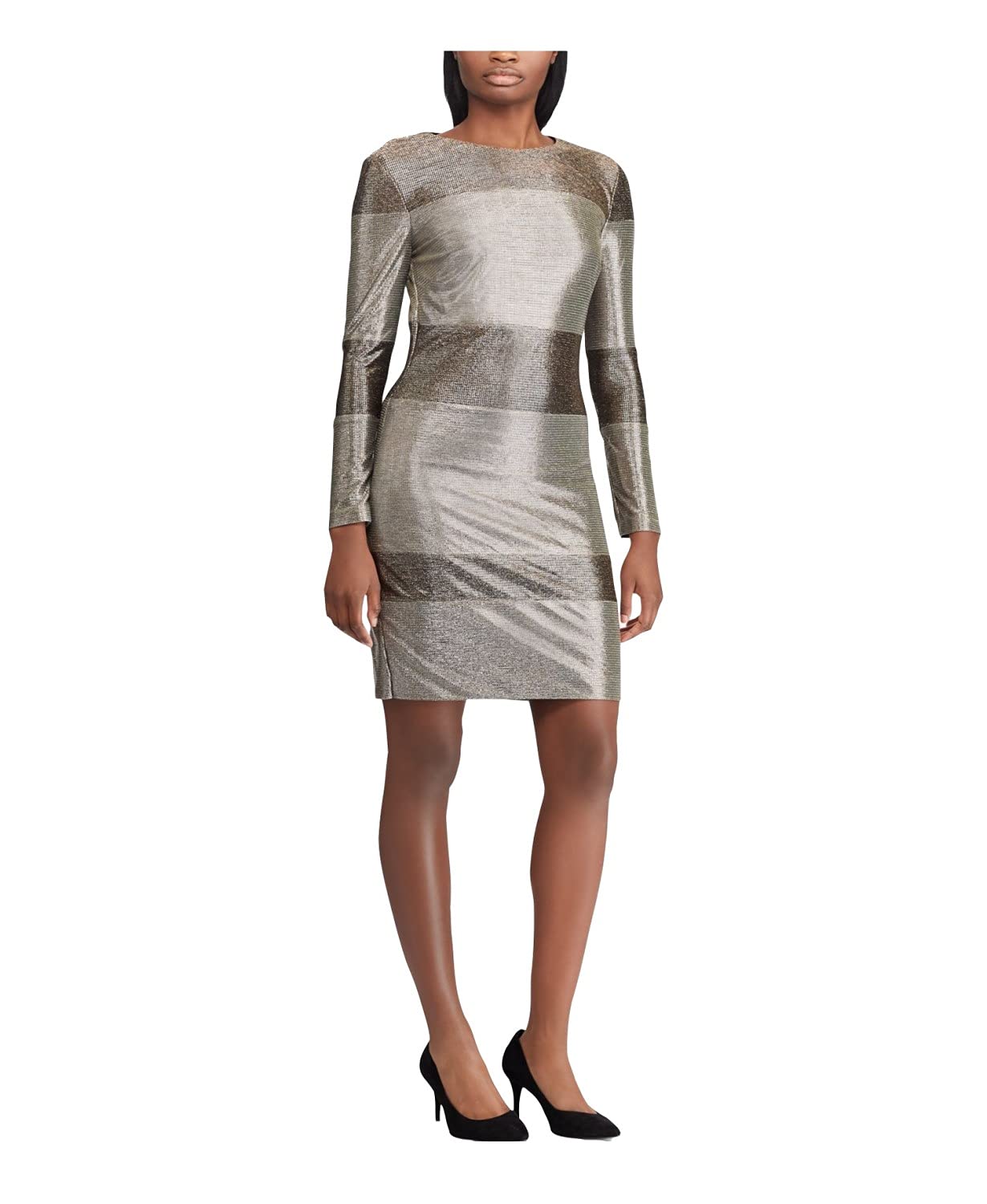 Ralph Lauren Women's Dilia Sheath Dress - Metallic Gold, Size 6 | Elegant Formal Dress for Cocktail Parties, Weddings & Office Events