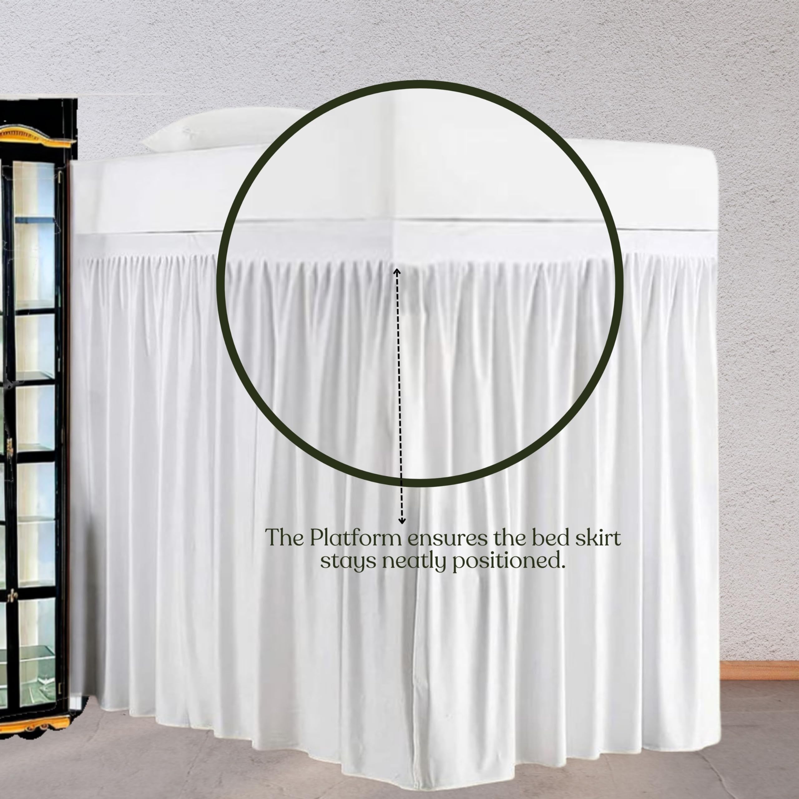 Twin XL Extra Long Dorm Bed Skirt - 100% Microfiber College Dorm Room Bedskirt with 36