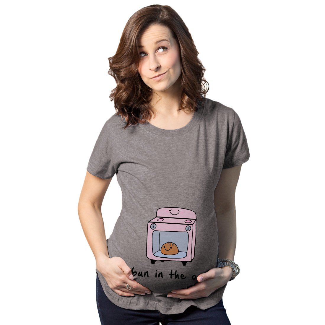 Funny Maternity 'Bun in The Oven' Pregnancy Announcement T-Shirt - Cute Baby Reveal Tee for Expecting Moms | Perfect for Gender Reveals, Baby Showers & Maternity Photos