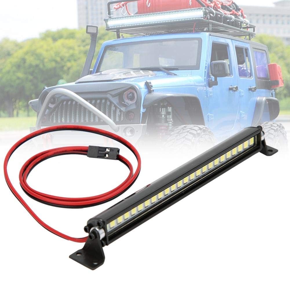 24 LED RC Roof Light Bar - Black 1/10 Scale Off-Road Accessory for SCX10 Crawler Cars | Waterproof LED Light for Night Crawling & Trail Adventures