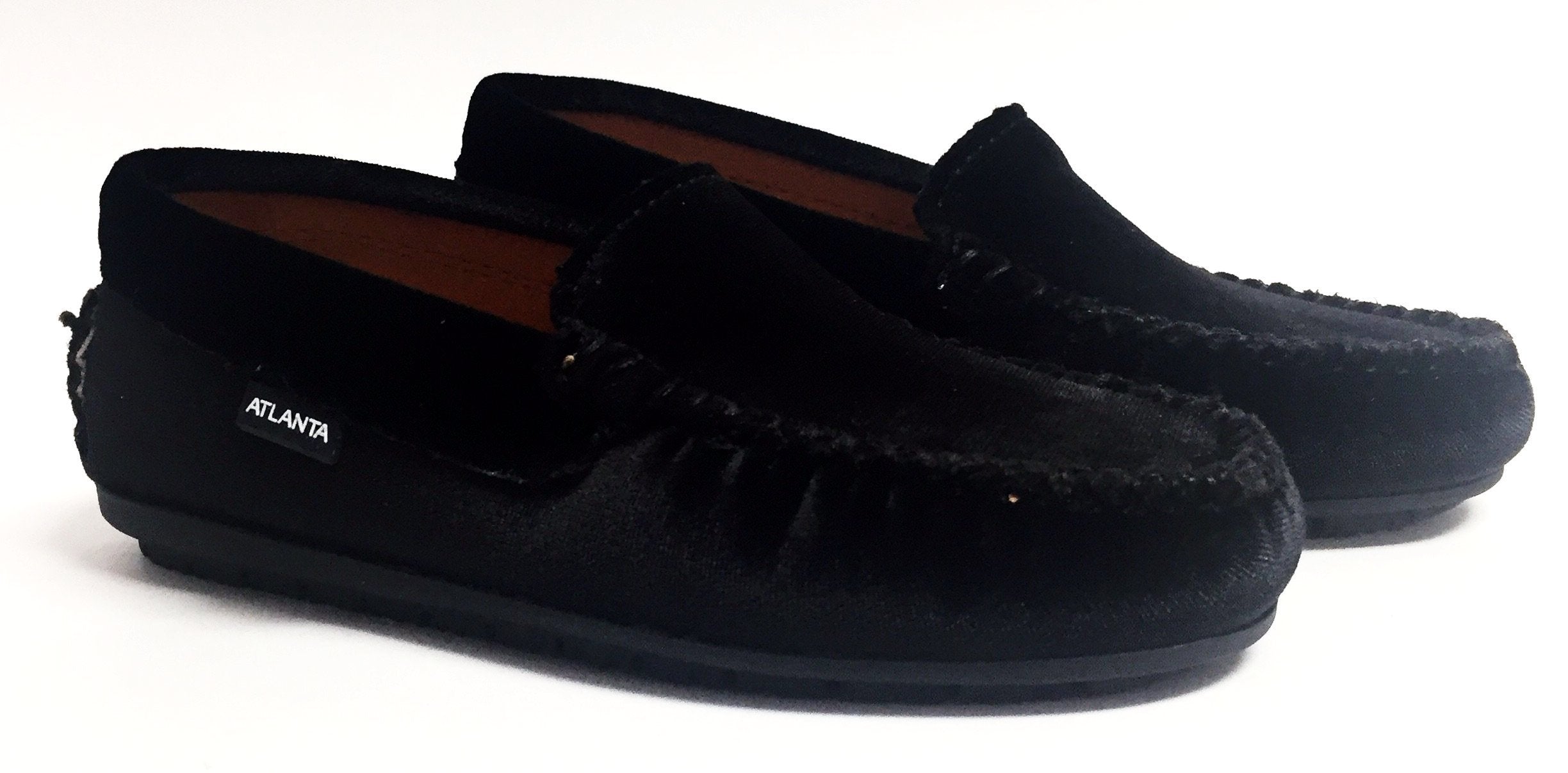 Atlanta Black Velvet Loafers for Men - Comfortable Moccasin Slip-On Shoes for Casual Wear & Office