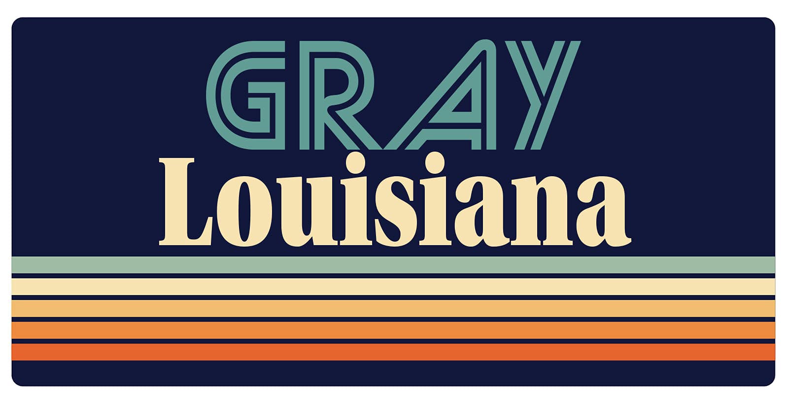 Vintage Gray Louisiana 5 x 2.5-Inch Refrigerator Magnet - Retro Souvenir Fridge Decor for Home, Office & Travel Memories
