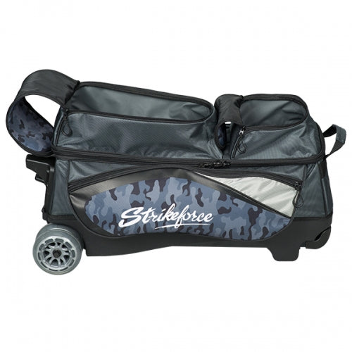 KR Strikeforce Drive Triple Roller Gray Camo 3 Bowling Ball Roller Bag - Durable Bowling Equipment for Tournaments & League Play - Perfect for Professional Bowlers & Enthusiasts