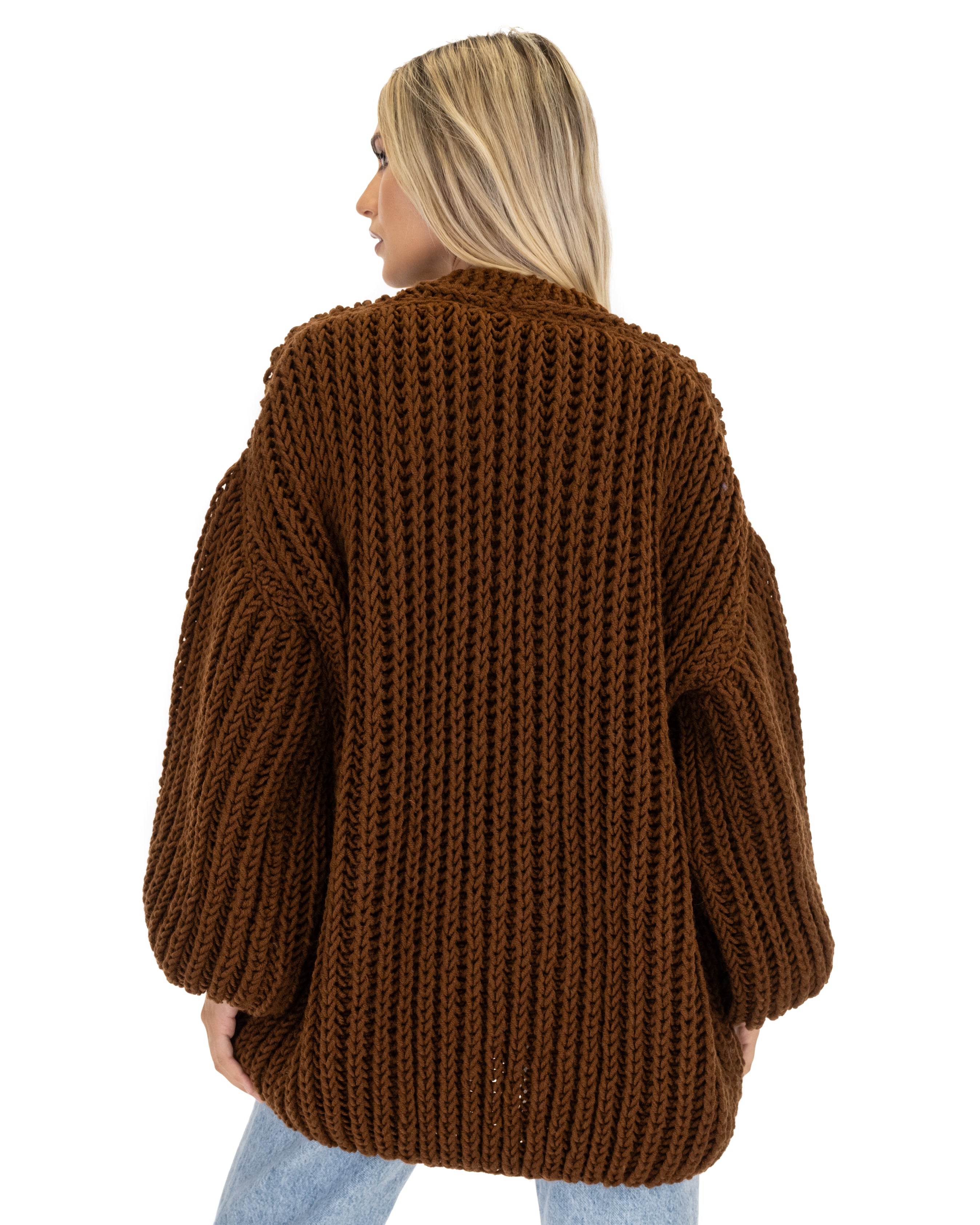 Premium Merino Wool Balloon Cardigan for Women - Soft & Cozy Oversized Knit Sweater - Perfect for Fall, Winter & Casual Outfits