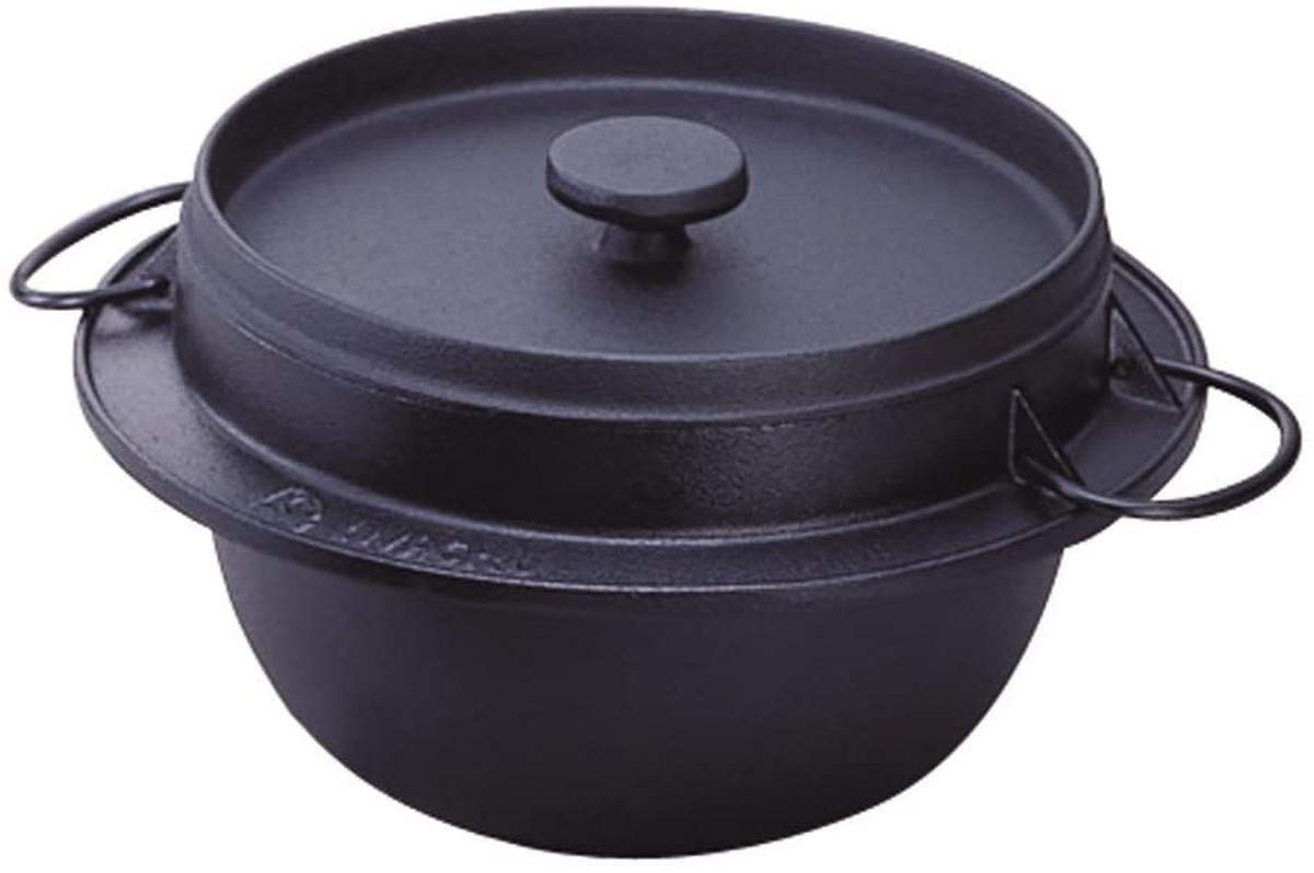 Premium Japanese Cast Iron Rice Cooker - Iwachu Nambu Traditional Gohan Nabe Pot, Authentic Japan-Made Induction Cookware (3 Go Size) - Perfect for Home Cooking, Camping & Japanese Cuisine