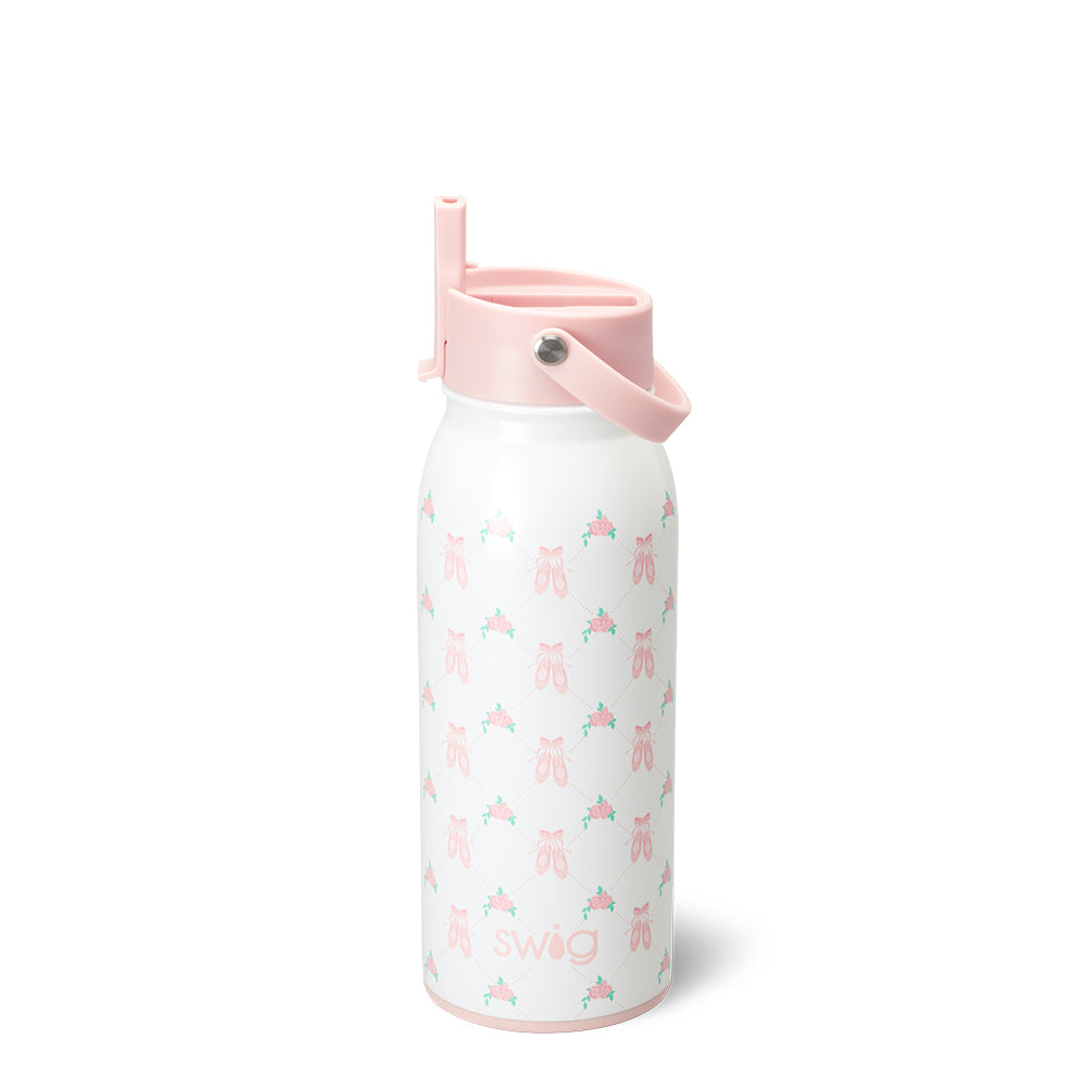 On Pointe Flip + Sip Water Bottle 36oz - Leakproof Stainless Steel Insulated Tumbler for Gym, Yoga & Outdoor Activities