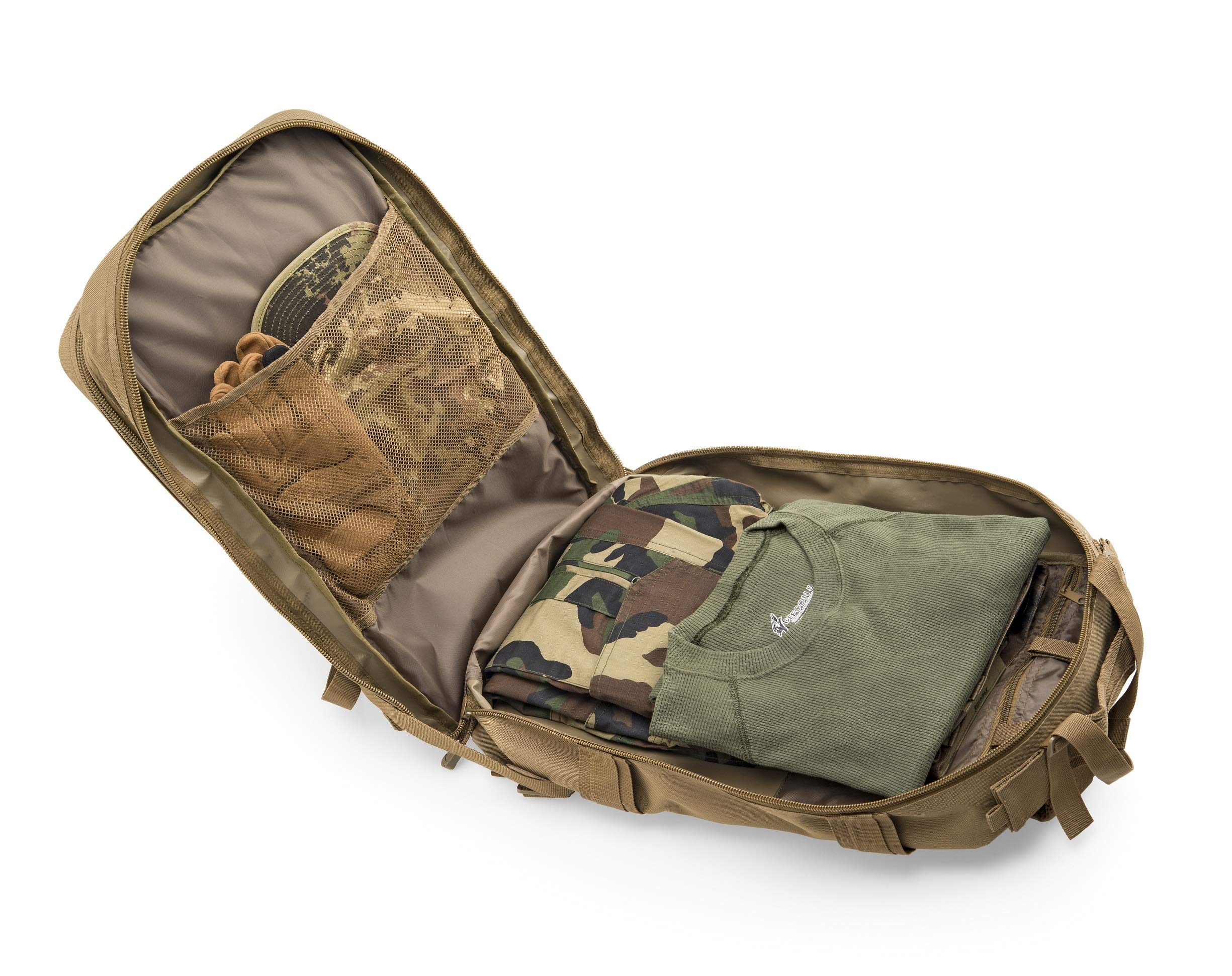 DEFCON 5 Tactical Hydration Backpack 40L - Coyote Tan Military Rucksack (25x38x52cm) for Outdoor Hiking, Camping & Survival Gear | D5-L116 CT One Size