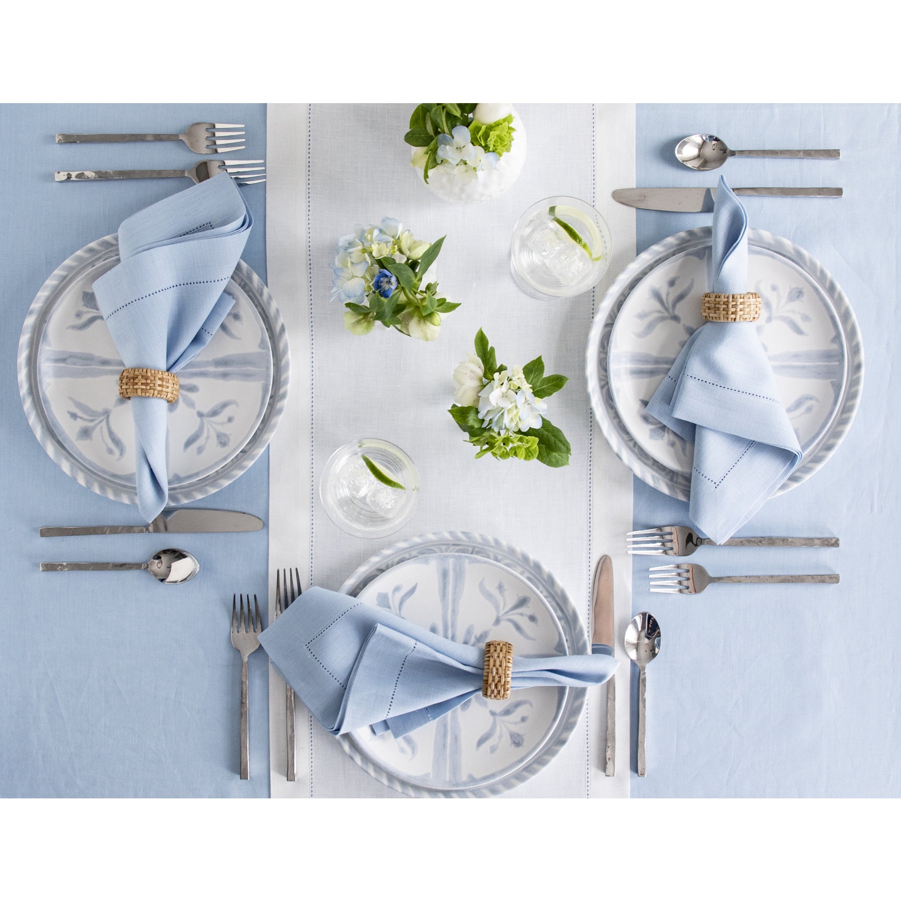 Elegant Classic Hemstitch Table Runner - White Linen Dining Table Decor for Weddings, Holidays & Home Decor
