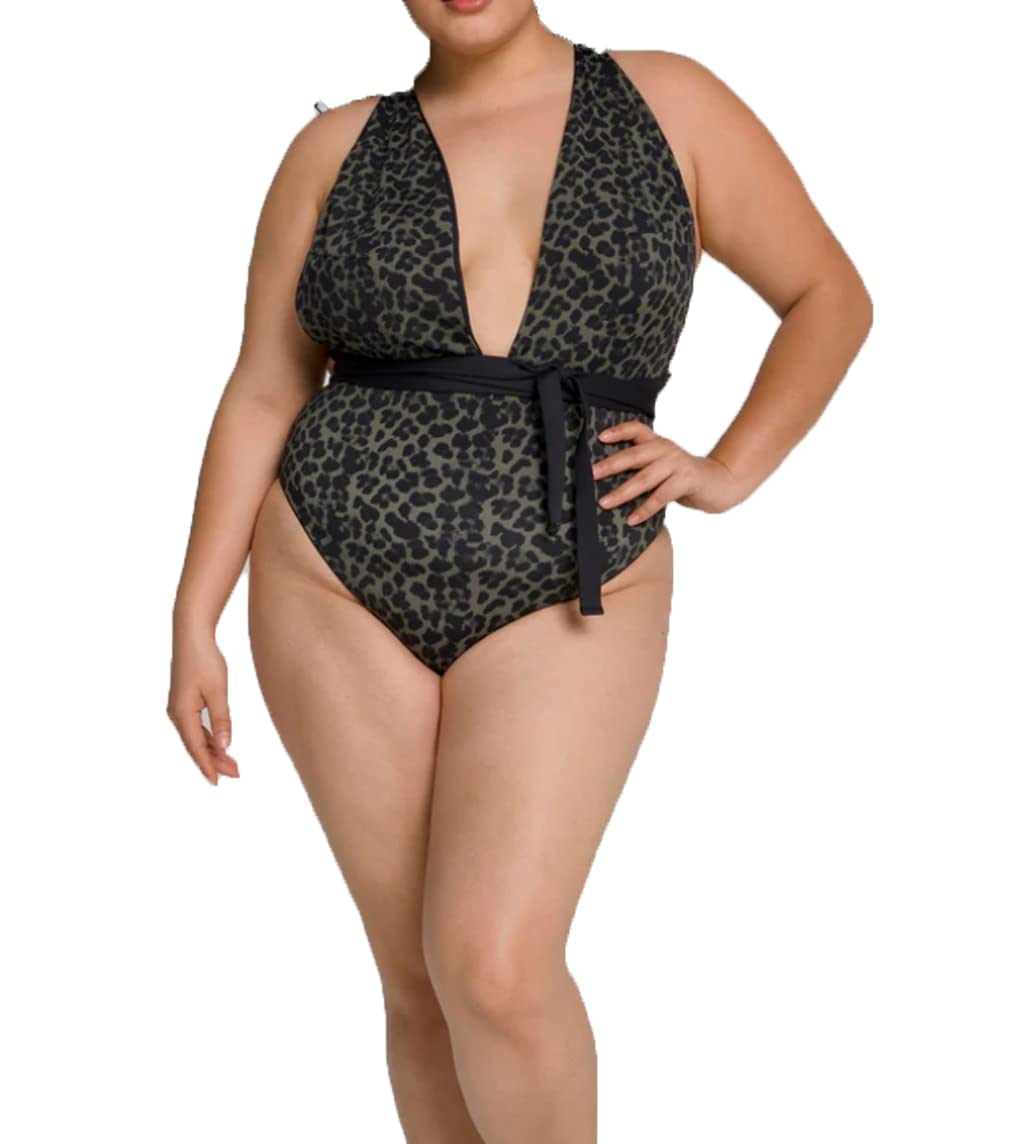 Good American Women's Reversible Dip Dive Wrap One Piece Swimsuit - Sexy High Waisted Bathing Suit for Beach, Pool & Vacation | Tummy Control Swimwear