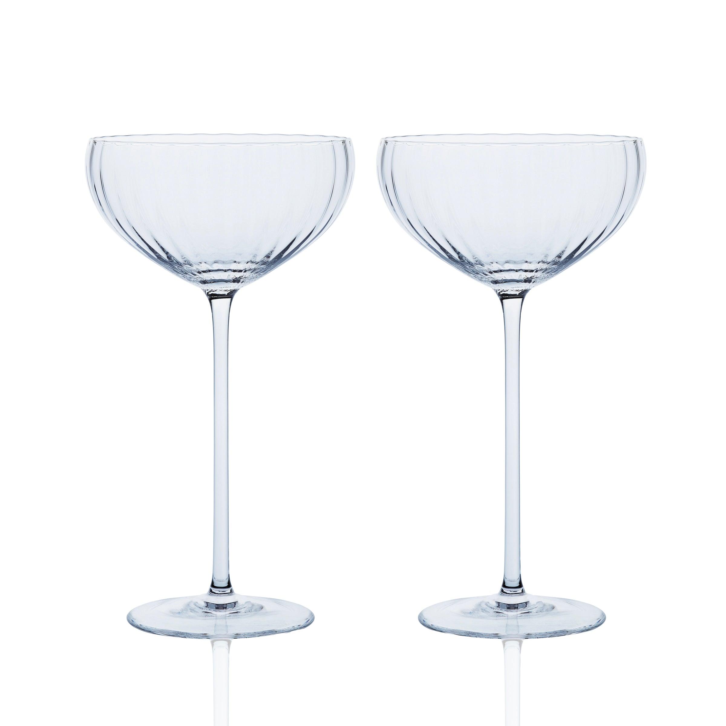 Premium Quinn Clear Coupe Glasses Set - Elegant Champagne & Cocktail Glasses for Wedding, Party & Home Bar Use