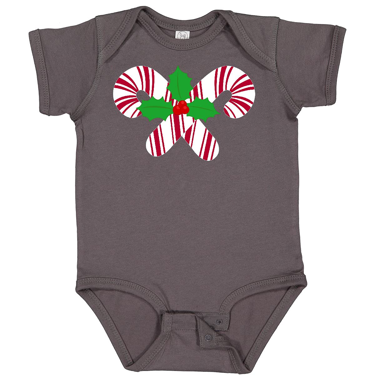 Inktastic Candy Canes and Holly Christmas Baby Bodysuit - Cute Holiday Outfit for Infants, Christmas Photo Shoots & Family Gatherings