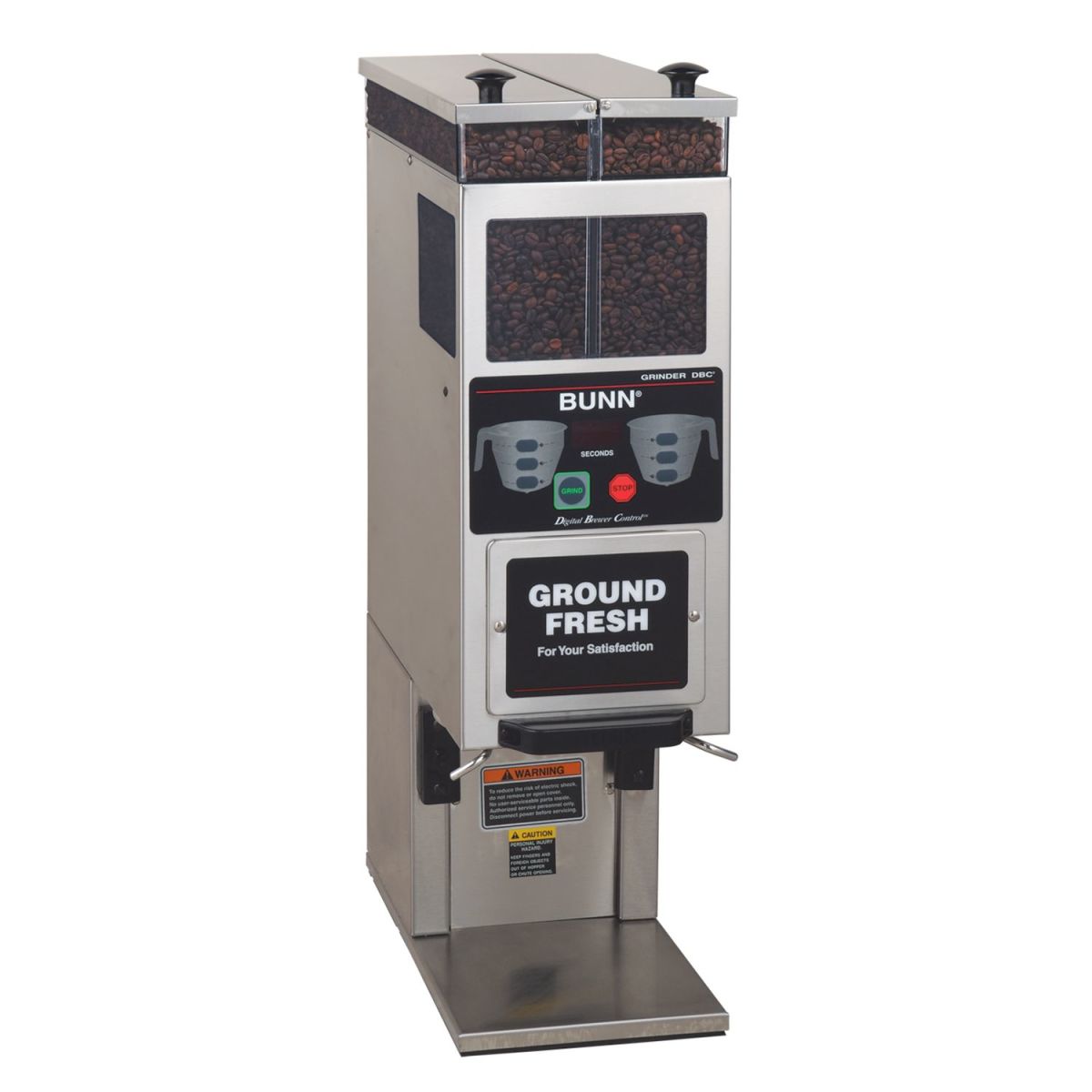 BUNN G9 2T DBC Tall Commercial Coffee Grinder - Stainless Steel with Dual Hoppers & Portion Control - Perfect for Cafes, Restaurants, and Coffee Shops (Model 33700.0000)