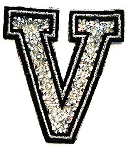 Silver Crystal Letter V