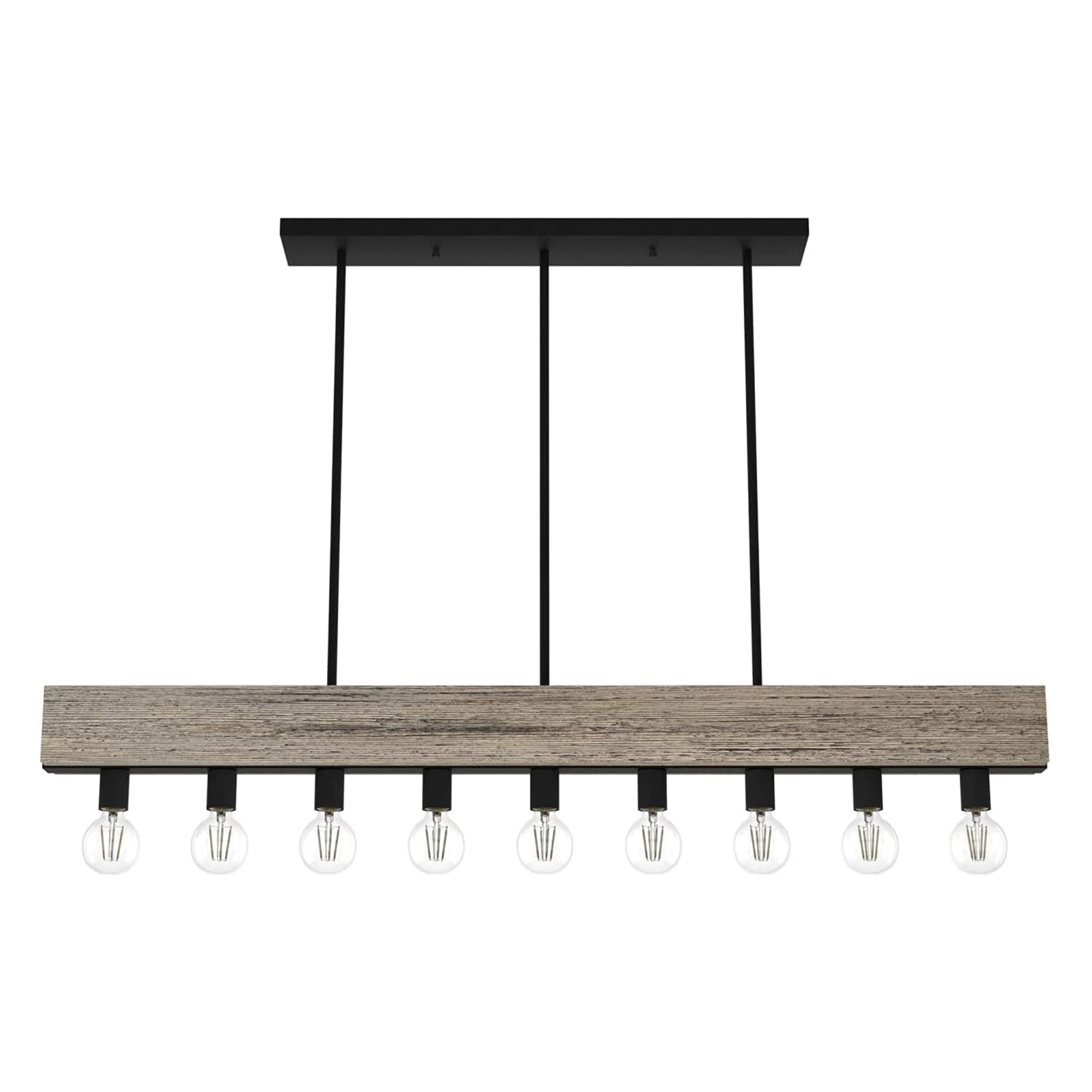 Hunter Fan Company 19060 Donelson Linear Chandelier - Rustic Iron Finish, Modern Farmhouse Lighting Fixture for Dining Room, Kitchen Island, or Entryway