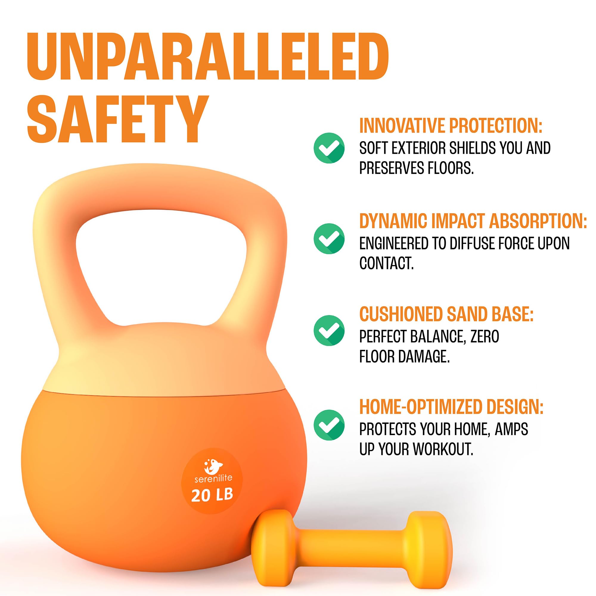 Premium Soft Kettlebells Set for Home Gym - Serenilite Kettlebell Weights for Women & Men - Safe Strength Training Equipment for Full Body Workouts, Yoga & CrossFit - Ideal for Home Fitness, Office Exercise & Outdoor Training
