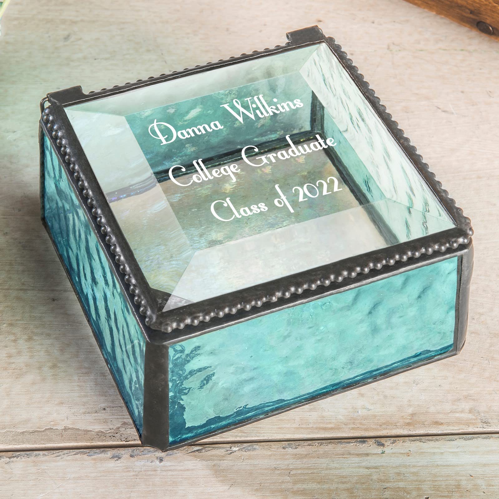 Personalized Graduation Jewelry Gift Box for High School & College Graduates - Class of 2025 Engraved Keepsake - J Devlin Box 898 EB217-3 (Windsor Blue) - Perfect Graduation Party Gift & Memory Box for Diploma & Achievements