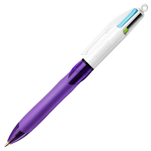 BIC 4-Color Ballpoint Pen with Comfort Grip - Fun Multicolor Writing for School, Office & Note Taking