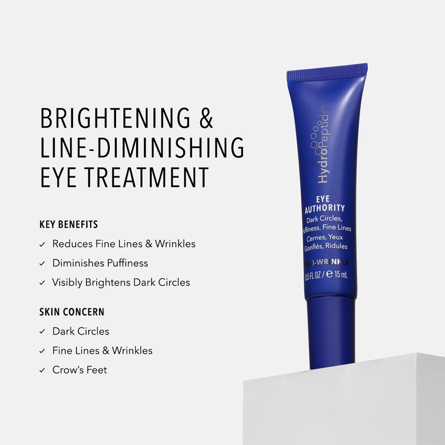 HydroPeptide Eye Authority & Moisture Reset Oil Bundle - Anti-Wrinkle Eye Cream & Hydrating Facial Oil Set (0.5oz + 1oz) for Dark Circles, Fine Lines & Dry Skin - Perfect for Night Routine & Travel Skincare