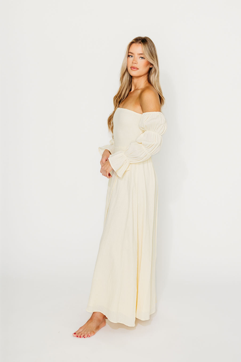 Haden Women's Maxi Dress in Cream - Flowy Long Summer Dress for Beach, Vacation & Casual Wear | Elegant & Comfortable