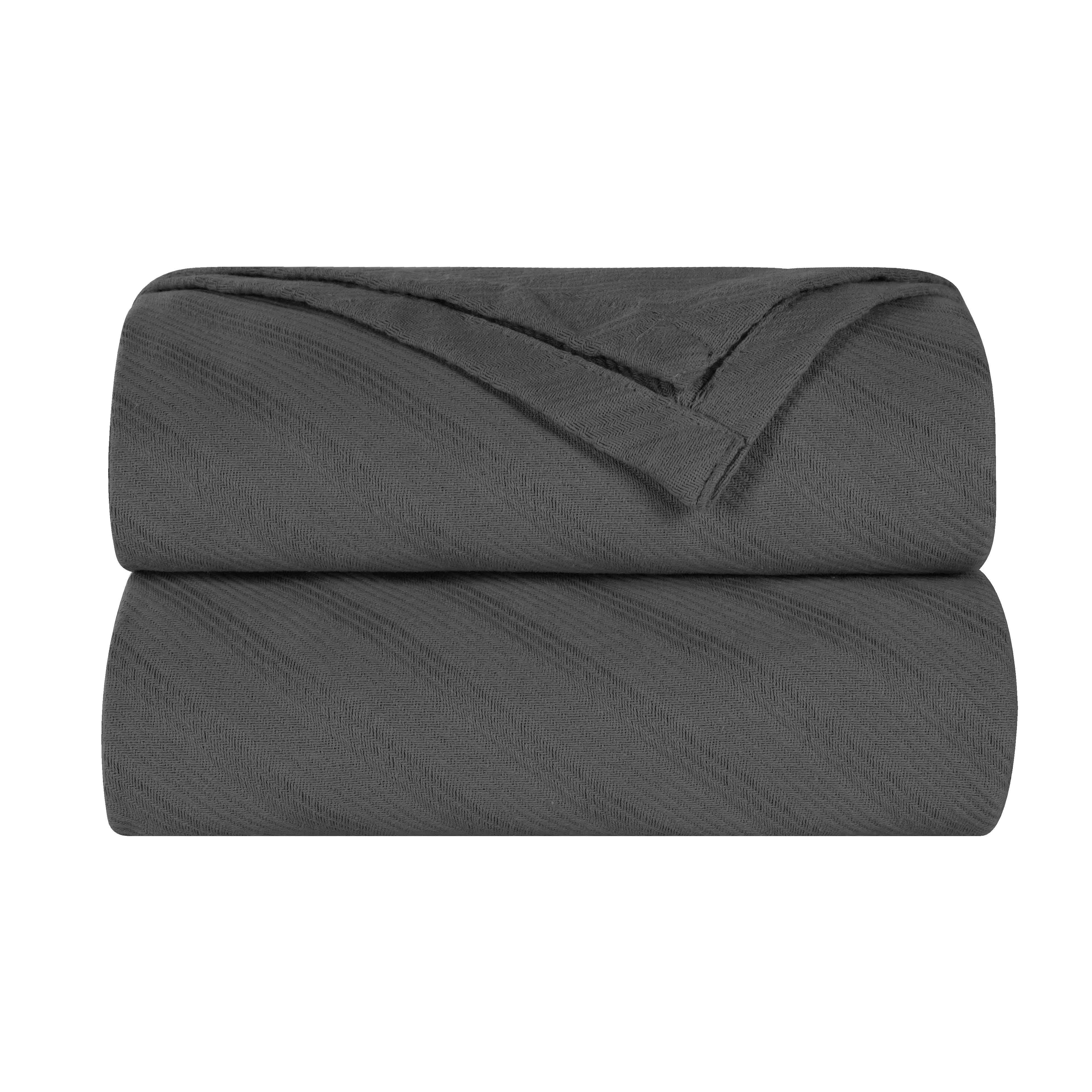 Premium Milan Cotton Textured Striped Lightweight Woven Blanket - Soft & Breathable Throw for Sofa, Bed, Picnic & Outdoor Use