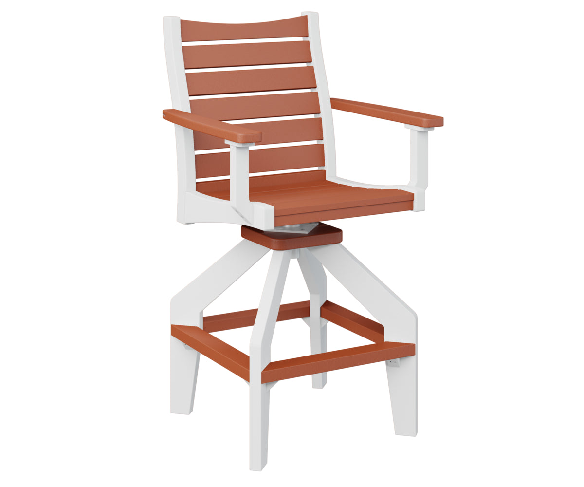 Berlin Gardens Bristol Swivel Bar Chair - Adjustable Height 360° Rotating Stool for Kitchen Island, Home Bar & Counter - Comfortable Modern Pub Seating with Footrest