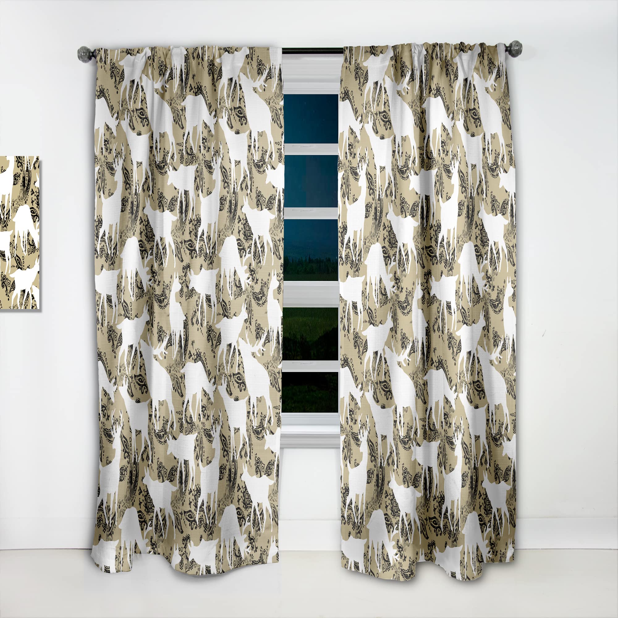 Wild Animal Print Thermal Insulated Curtains - Single Panel 52x90 Inches - Blackout Drapes for Bedroom & Living Room - Jungle Theme Home Decor for Safari or Kids Room