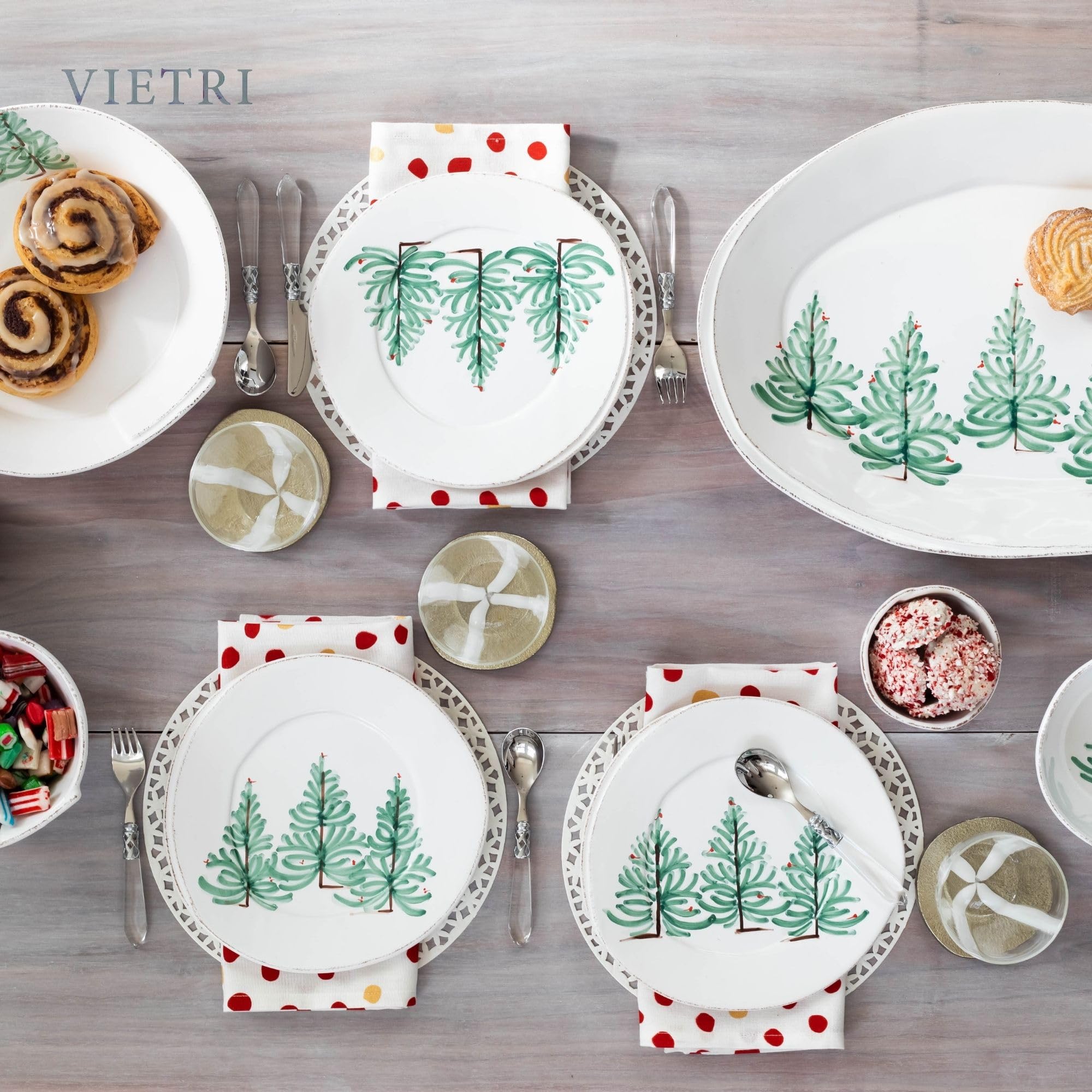 Vietri Melamine Holiday Green Unbreakable Salad Plate - 8.75