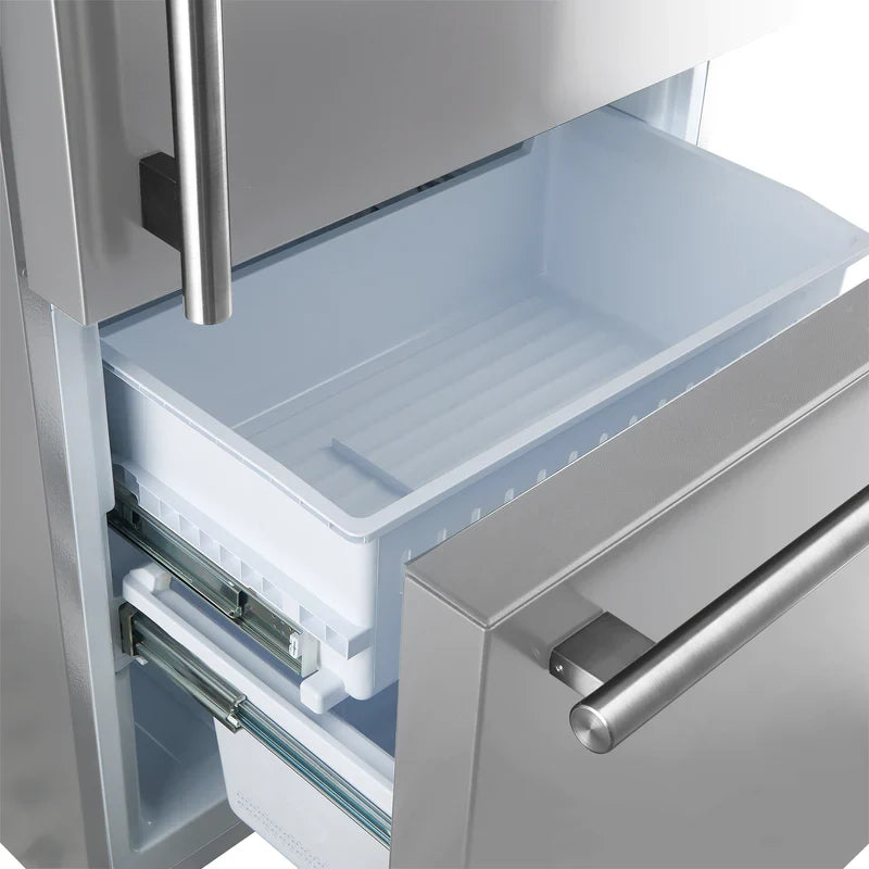 Forno Milano 31 Inch 17.2 cu.ft Bottom Freezer Refrigerator with Right Swing Door - Model FFFFD1785 | Energy Efficient Stainless Steel Kitchen Appliance for Home, Office, or Cafe Use