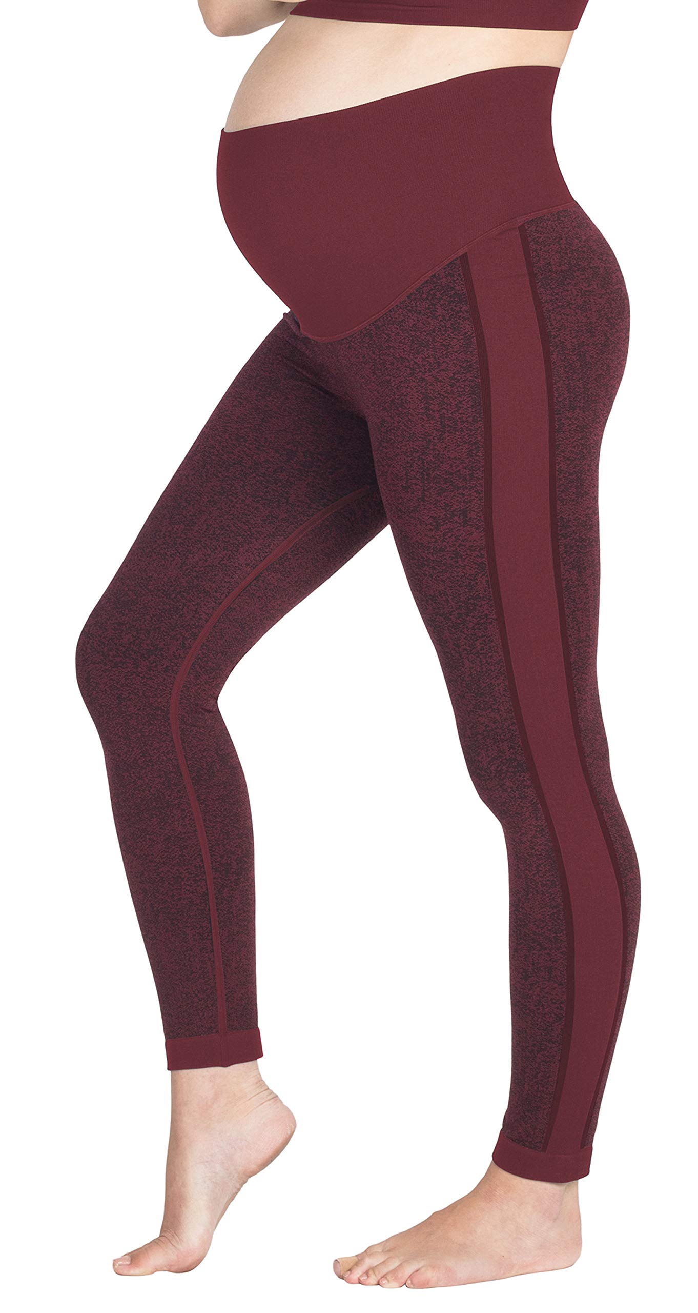 Active Seamless Maternity Leggings - High Waisted Over The Belly Support for Pregnancy - Ella - Perfect for Yoga, Workouts, and Everyday Comfort
