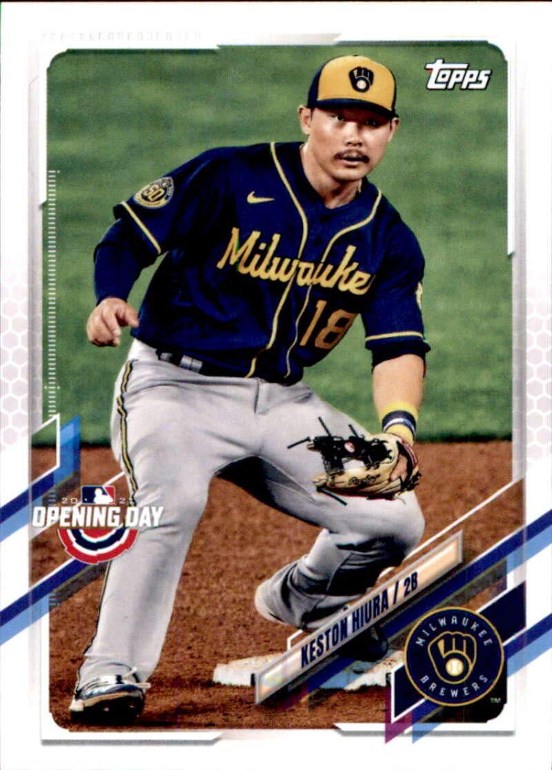 2021 Topps Opening Day #22 Keston Hiura Milwaukee Brewers Baseball Card - MLB Trading Card for Collectors & Fans - Perfect for Sports Memorabilia Displays & Gift Giving