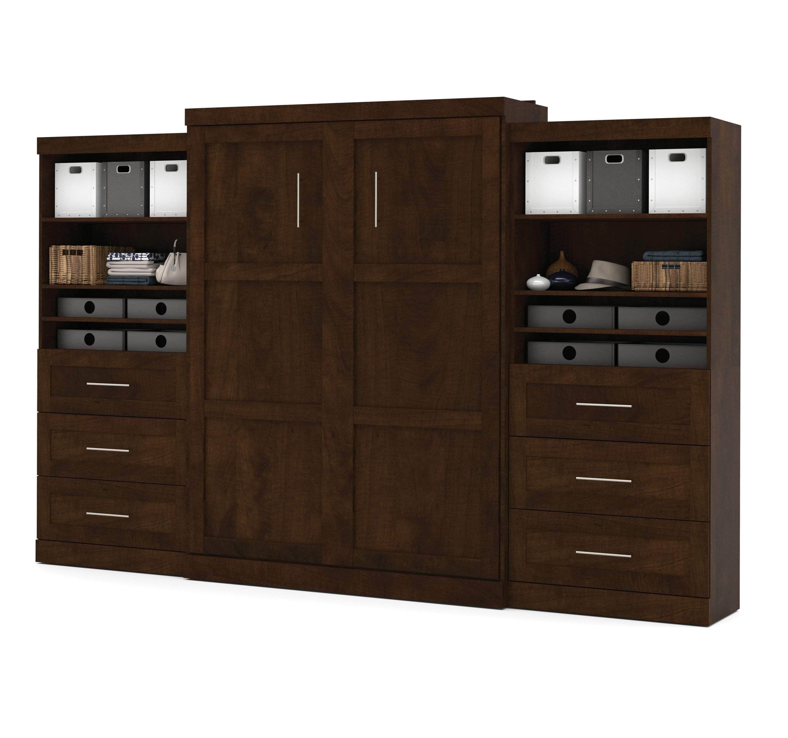 Pur Queen Murphy Wall Bed with 2 Storage Drawers - Space Saving Fold Down Bed (136 Inch) in 6 Colors | Perfect for Small Apartments, Guest Rooms & Home Offices