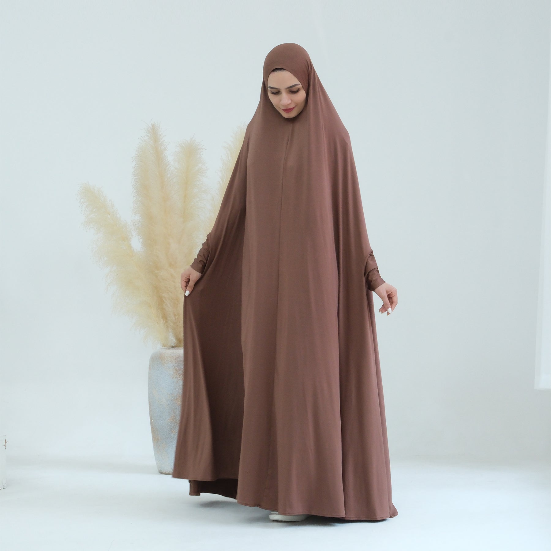 Awra Cape Hijab Combo in Brown - Modest Muslim Fashion for Women | Perfect for Prayer, Daily Wear & Special Occasions