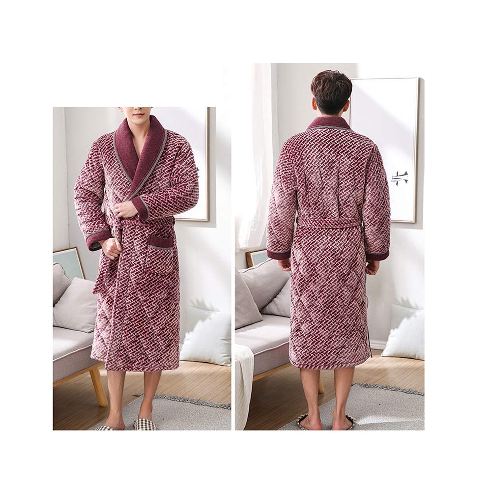 Premium Men's Fleece Bath Robe - Soft Plush Long Shower Robe, Warm Sleepwear & Loungewear, X-Large Blue Housecoat for Spa, Relaxation & Home Comfort
