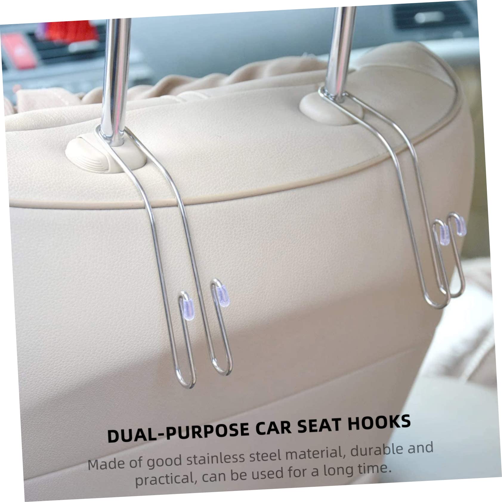 10-Pack Heavy Duty Stainless Steel Hooks - Multi-Purpose Metal Hanging Hooks for Car Seat Storage, Flower Pots, Home Organization & Indoor/Outdoor Use - Durable Hidden Hooks for Vehicle Storage Box & Household Items