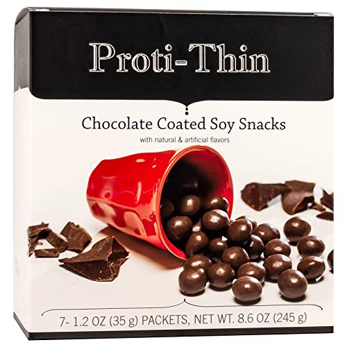 Proti-Thin Chocolate Coated Soy Protein Snacks - 15g Protein, Low Calorie, Low Fat, Low Carb, KETO & Ideal Protein Diet Friendly - 7 Count Box - Perfect for Weight Loss, Healthy Snacking & On-the-Go Nutrition