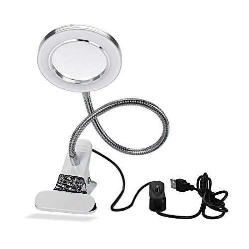 USB Adjustable Clip Table Lamp - Cold White Desk Light for Eyebrow, Nail Art & Makeup | Eye Protection, No Glare | Perfect for Home Office, Salon & Beauty Studio