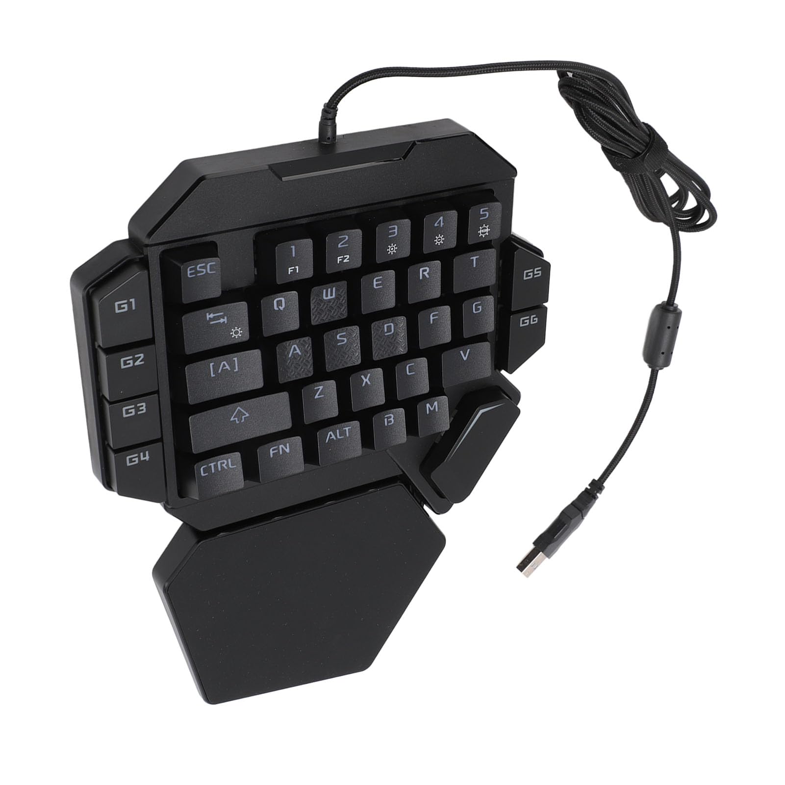 GOWENIC One-Handed RGB Gaming Keyboard - 35 Keys with Wrist Rest for PC Gamers