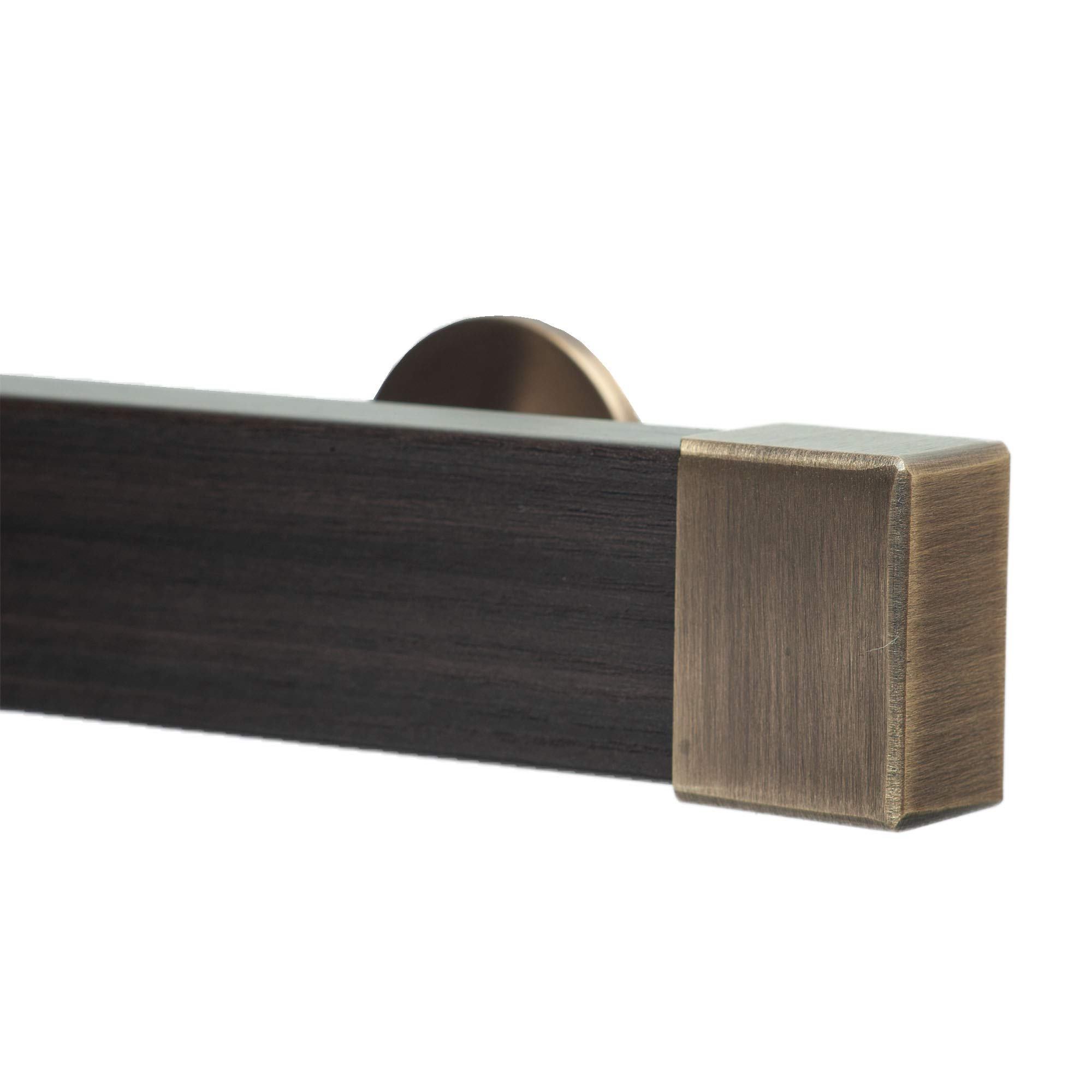 Elegant Chocolate Brown Infinette Kontur EVO Traverse Window Curtain Rod Set with Antique Endcap - 48 Inch - Perfect for Living Room & Bedroom Window Treatments