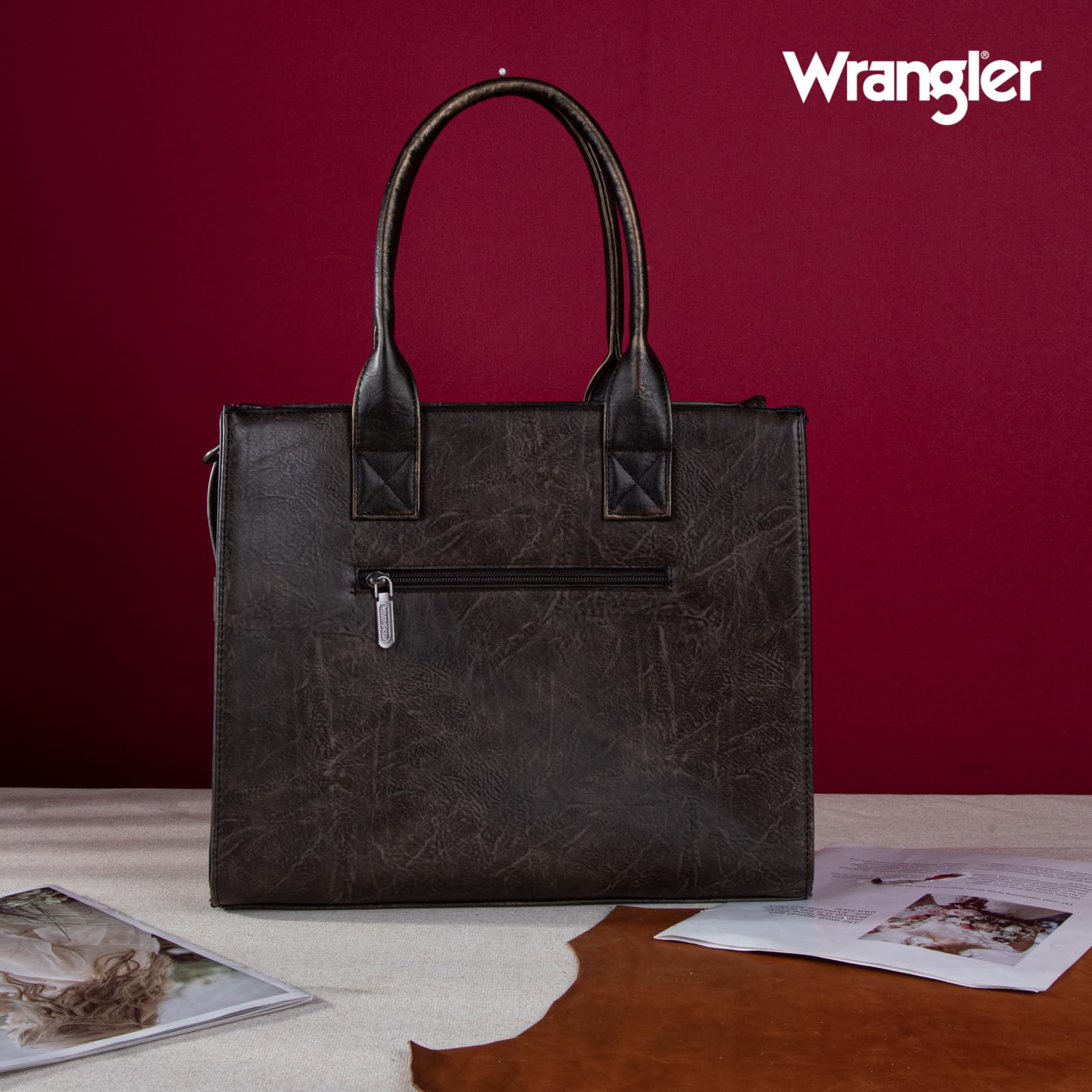 Wrangler Women's Crossbody Satchel Purse with Adjustable Strap - Fashionable Leather Handbag for Everyday Use, Travel & Shopping