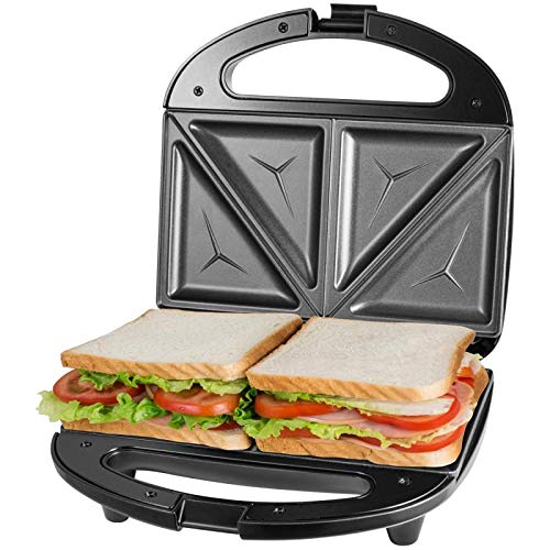 OSTBA 3-in-1 Sandwich Maker & Panini Press with Non-Stick Plates, LED Indicator, Cool-Touch Handle - Perfect for Breakfast, Lunch & Quick Snacks - Black