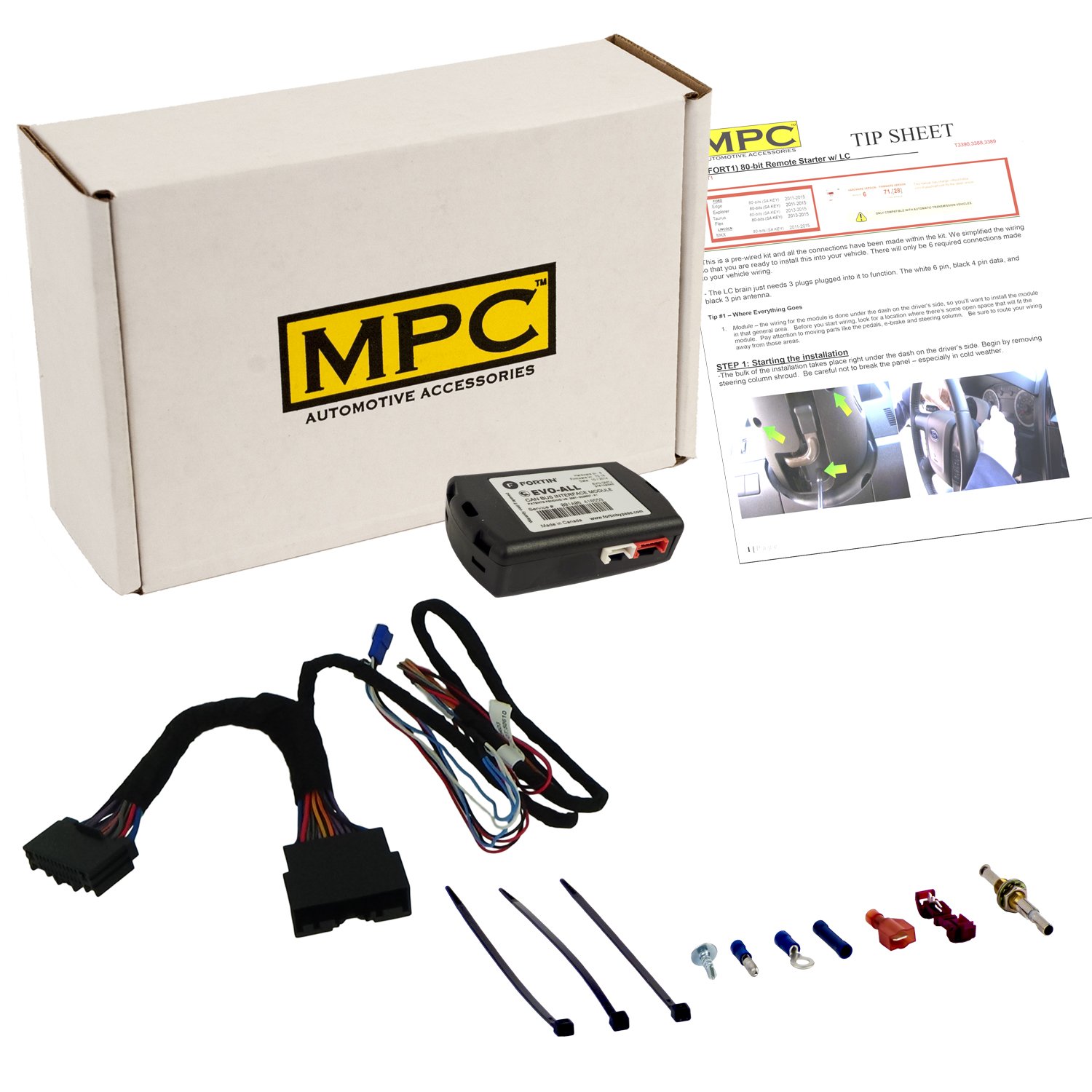 MPC Plug N Play Remote Car Starter Kit for 2020-2022 Ford F-350 Super Duty Gas Models | Key Start | Silent Mode (No Honk) | Lock-Unlock-Lock Feature | OEM Key Fob Activated with T-Harness | Easy Installation for Winter Warm-Up & Security