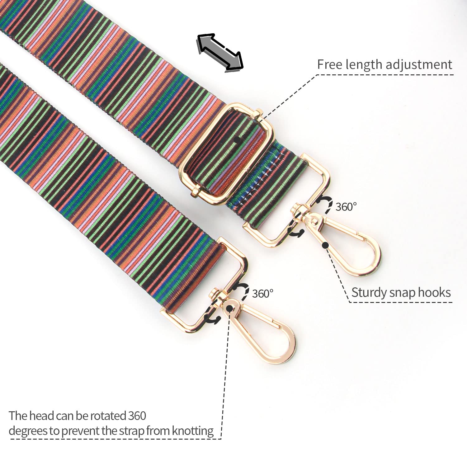Wide Adjustable Crossbody Purse Strap Replacement - Durable Handbag Shoulder Strap for Women | Perfect for Everyday Use, Travel & Fashion Accessories